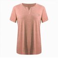 thumbnail image 5 of Towmus Plus Size Tops for Women Solid Color T Shirts Plain Basic Tees Short Sleeve Crewneck Shirts Pink M-5XL, 5 of 5