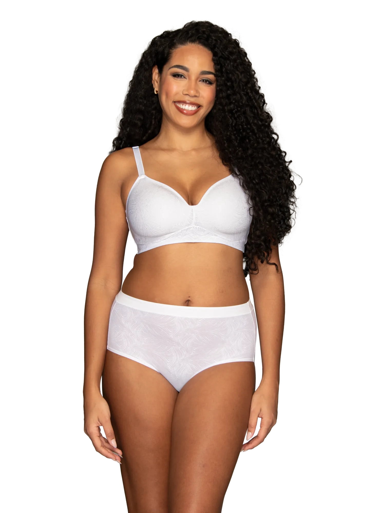 Vanity Fair Lingerie Women's Effortless Wireless Bra, Convertible Straps, Smooth Lace, Sizes S-3XL, Style 72125