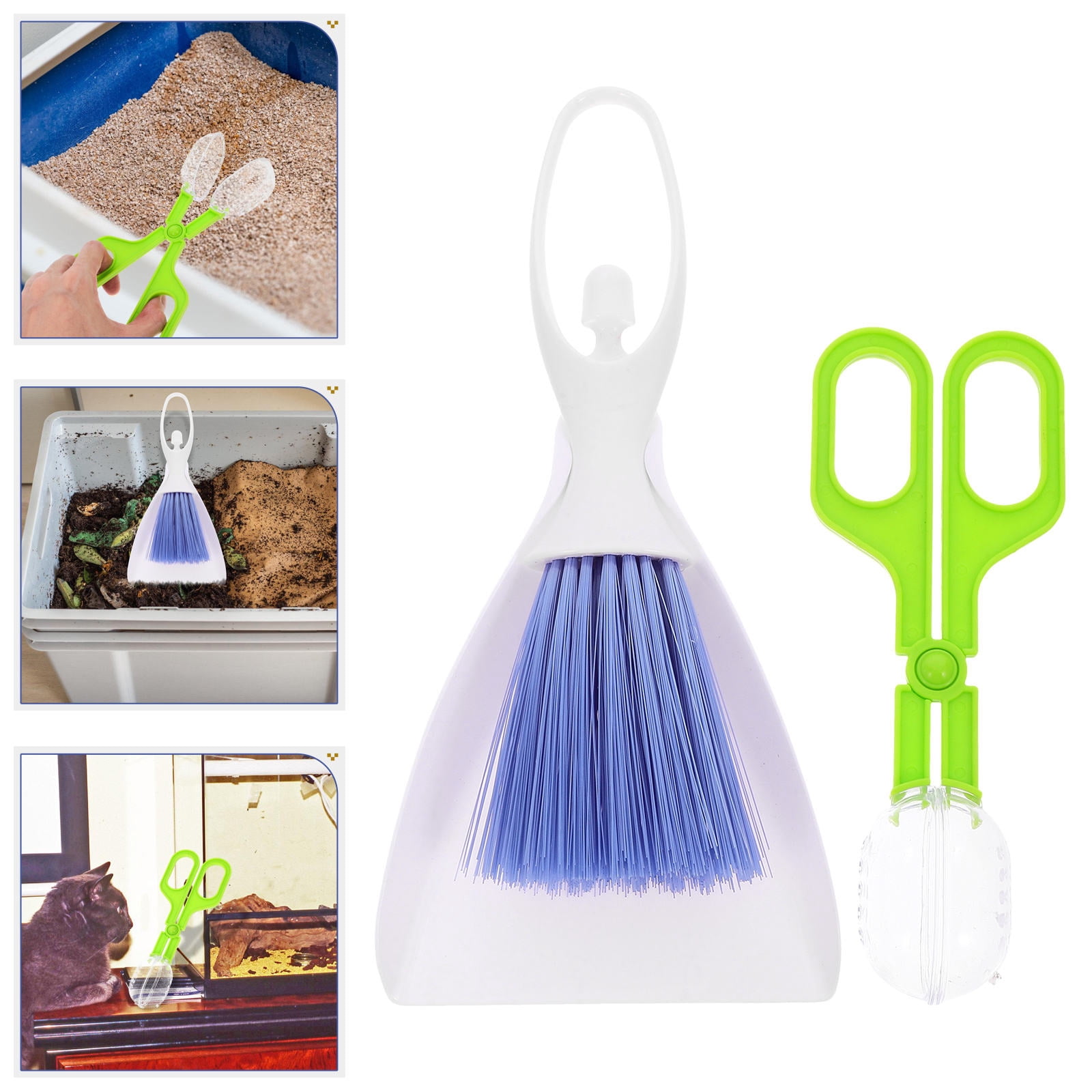 OUNONA 3PCS Dust Pan and Brush Set Mini Dustpan and Broom Set Multi ABS for Guinea Pig
