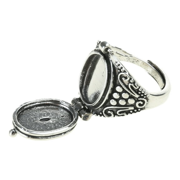 Openable Gawu Box Rings with Secret Compartment Adjustable Size Opening Rings Alloy Fashion Accessory for Trendy Outfits