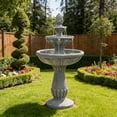 thumbnail image 5 of Alukang 41" Italian Outdoor Water Fountain, 3-Tier Garden Fountains and Waterfall with Pump & Pineapple Finial, Freestanding Resin Waterfall Fountain Feature for Patio,Backyard,Home Decor, Gray, 5 of 8