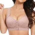 thumbnail image 2 of Gkeoshab Bras for Women Women's Casual Comfort Front Closure Bra Soft Skin-Friendly Non-Wired Bralette for Mature Ladies Pink 44, 2 of 4