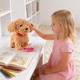 thumbnail image 5 of Coollooc Wuffy Robot Dog Lifelike Toy Dog, Walking Plush Puppy Toy Dog, Interactive Robot with Touch Sensing Voice Mimic Licking Motion Leash Remote Soft Fur for Battery Powered(Yellow), 5 of 9