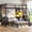 Black, variant on Twin Over Twin L-Shaped Bunk Bed with 6 Storage Drawers and Desk Metal Led Loft Bed with Side Bag & Hanging Rod, White
