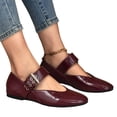 thumbnail image 5 of Zedker Shoes for Women Classic Comfort Mary Jane Flats Fashion Casual Dress Shoes Cute Closed Toe Slip On Lightweight Breathable Walking Shoes Wine 36, 5 of 10