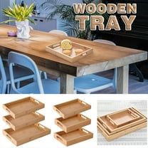 Bamboo Tray under $5! CQCYD Bamboo Serving Tray with Handles, Wooden Rectangular Snack Platter for Kitchen Dining, Multi-Purpose Serving Board for Appetizers Breakfast Dessert