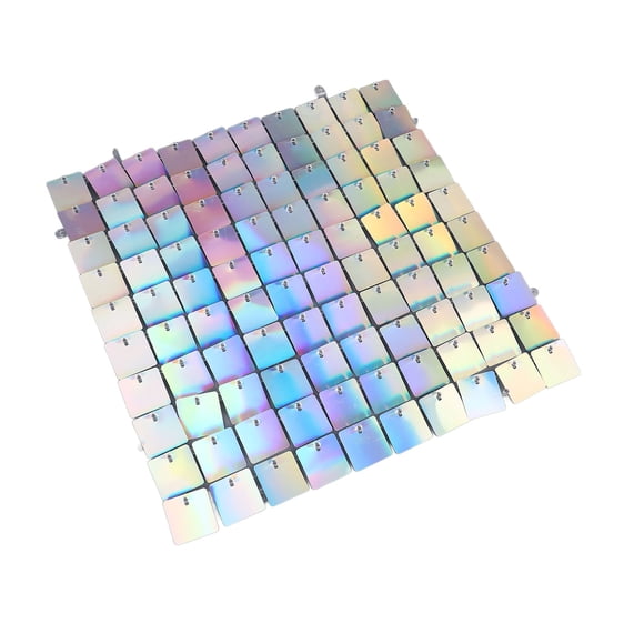 Panel De Mosaico De Espejos, Panel De Pared De Lentejuelas Decorativo 12 Piezas De Resina De Aluminio Para Sala De Estar