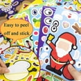 thumbnail image 5 of GuassLee 36 Sheets Christmas Stickers Party Favors for Kids Toddlers Craft DIY Santa Snowman Face Stickers Make Your Own Christmas Party Game Stickers, 5 of 7