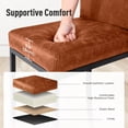 thumbnail image 4 of MF Studio 24" Counter Height Bar Stool with Back Set of 2, Faux Leather Bar Chair for Kitchen Island, Brown, 4 of 8
