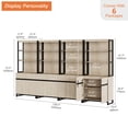 thumbnail image 2 of WAMPAT 4 PCS Modern 72" Tall Bookcases with Metal Base and Adjustable Shelves, Library Book Shelf with Storage Cabinet and Open Book Shelfs, Wood Bookshelves for Home Office, Living Room, Beige, 2 of 11