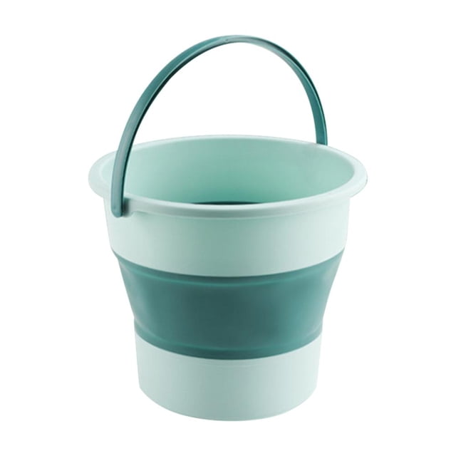 Cubo plegable de 5/10 l, cubo de lavado ligero para lavado de coches al aire libre (verde 10 l)