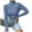 Blue, variant on Women's Thermal Plush Warmth Mock Top Fashion Women Solid Long Sleeve Pullove TurtleNeck-Neck Casual Sweater Tops