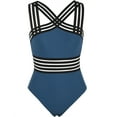 thumbnail image 3 of Hilor Womens One Piece Swimsuits Front Crossover Bathing Suits Sexy Mesh Monokini Swimwear, 3 of 9