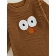 thumbnail image 7 of Suealasg Newborn Baby Girl Boy Thanksgiving Sweater Romper Long Sleeve Turkey Knitted One Piece Bodysuit 3 6 9 12 18 Months Infant Thanksgiving Clothes, 7 of 7