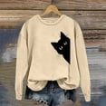 thumbnail image 2 of Arlun Oversized Cat Sweatshirts for Women Funny Black Cat Graphic Printed Casual Crewneck Pullovers Relaxed Fit Comfortable Long Sleeve Soft Hoodless Tops 2025 Beige L, 2 of 4