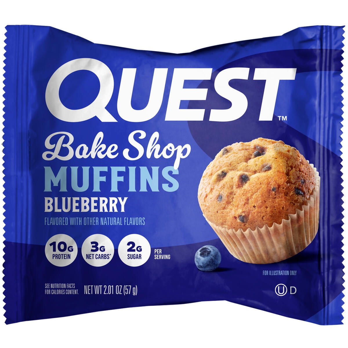 (6 pack) Quest Bake Shop Protein Muffins, Blueberry Flavor, 10g Protein, 3g of Sugar, 4 Count