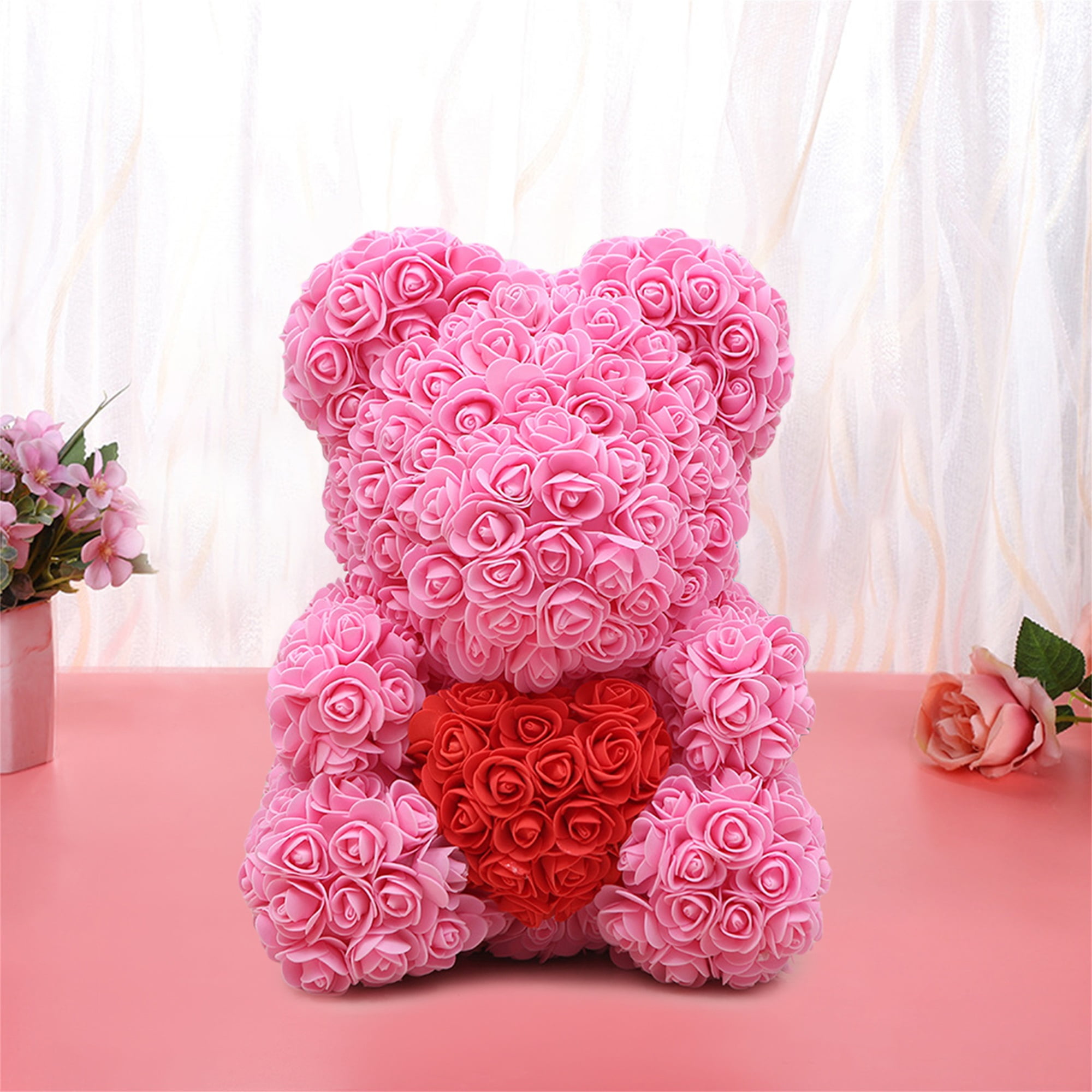 Rose Bear Flower Teddy Doll Gift For Girlfriend Wedding Birthday Valentine's Day