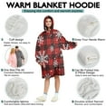thumbnail image 5 of Wearable Oversized Blanket,Red and Black Christmas Snowflake Pattern Wearable Blanket Hoodie for Adults,Cozy Hooded Blankets with Super Pockets,Super Warm Fuzzy Pullover for Women & Men, 5 of 6