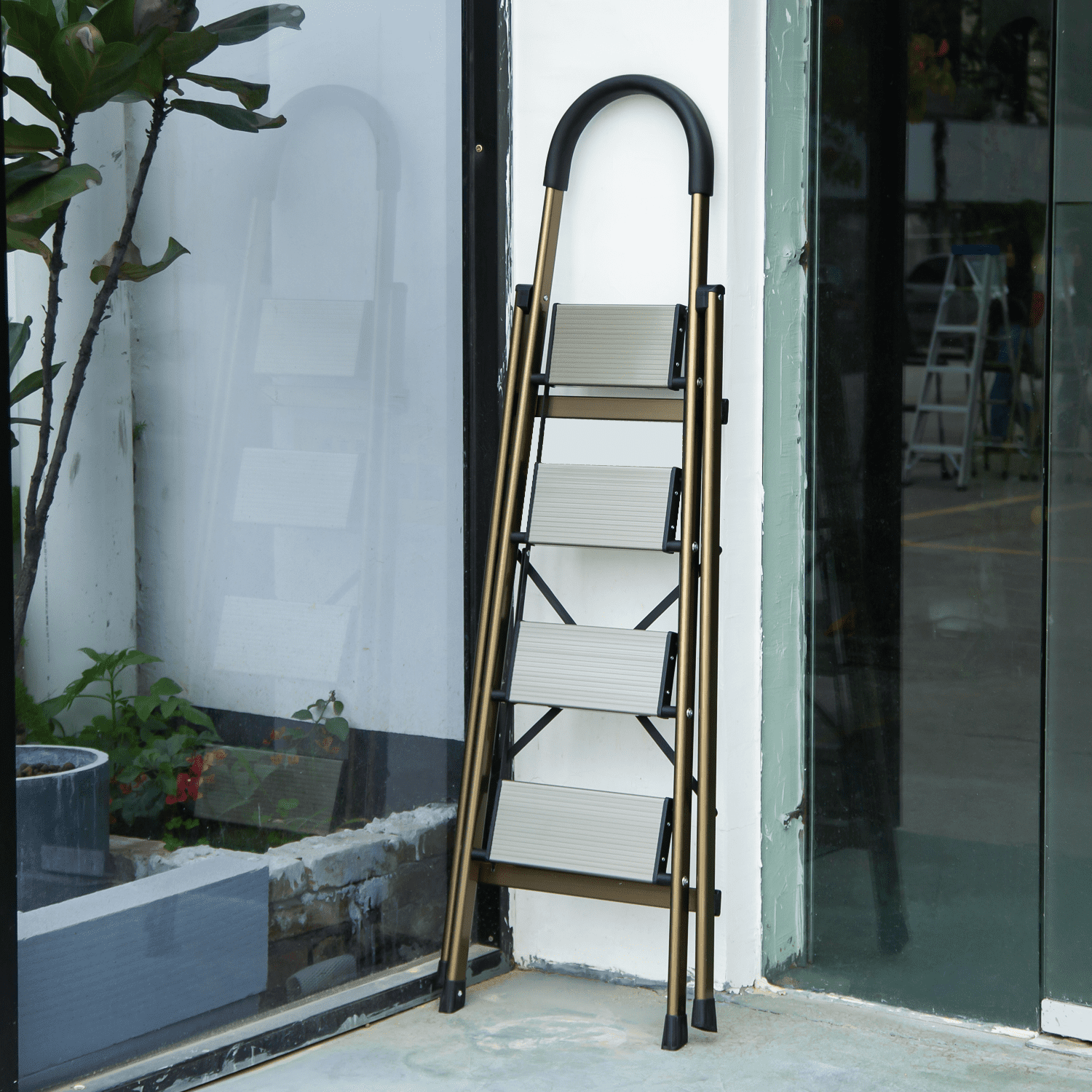 Metro Metals Aluuminium Platform Ladder (4 Stap) : : Home  Improvement