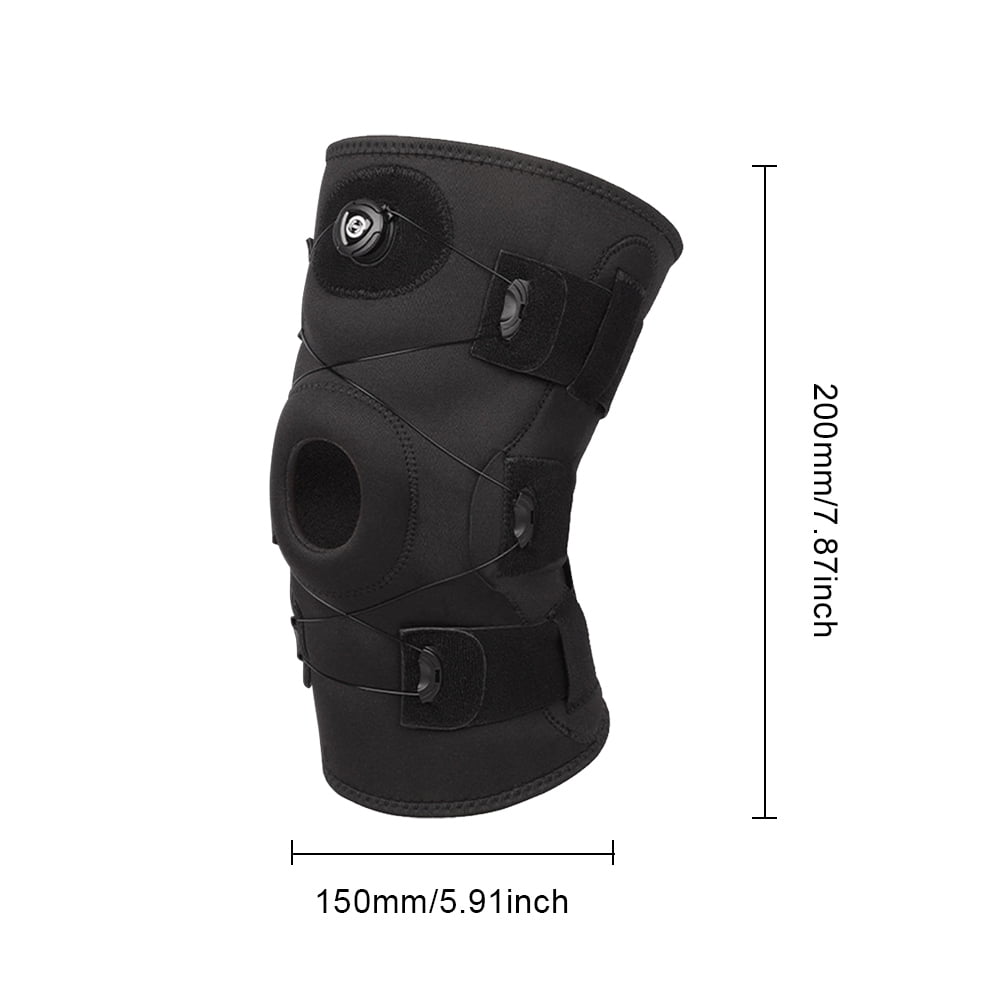 Hinged Knee Brace with Side Stabilizers Sports Knee Protector for Knee Pain (L)