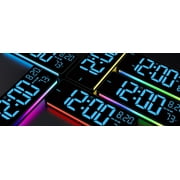 XREXS Digital Wall Clock Large Display, 16.5 LED Wall Clock with 6 Color Changes Night Lights, Auto DST, Count Up/Down Timer Clock with Remote Control for Living Room Bedroom Office Wall Decor