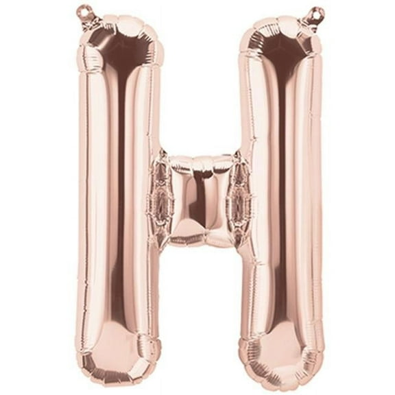 16 inch Letter H - Northstar - Rose Gold (Air-Fill Only) Foil Mylar Balloon - Party Supplies Decorations
