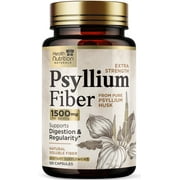 Psyllium Husk Capsules 1500 mg – Extra Strength Fiber Supplement for Quality Daily Digestion, Colon Health & Regularity Support, Natural Plant-Based Fiber Pills - Vegan, Bottled in USA - 120 Capsules