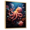 thumbnail image 2 of Designart "Coral Blue Octopus Dance" Animals Floater Framed Canvas Art Print, 2 of 7
