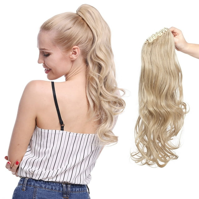Snoilite Long Thick Claw Jaw Ponytail Big Wave Clip in Pony Tail Hair
