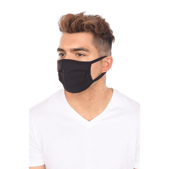 Washable Disposable Black Face s, 3 Ply , 3 Pack, One Size Fits All, (OSFA)