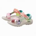 thumbnail image 5 of TOWED22 Girl's Sandals Dressy Bow Ankle Strap Sandal Open Toe Slides Flats Summer Cute Vacation Sandals Pink,13, 5 of 8