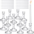 thumbnail image 1 of Set de portavelas de cristal cónico Suclain con 12 velas blancas, 1 of 6