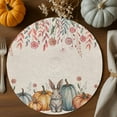 thumbnail image 2 of Fall Round Placemats Set of 4 Rabbit Pumpkin Place Mats Thanksgiving Woven Placemat Pink Floral Leaves Linen Circle Braided Table Mat for Kitchen Dining Table Autumn Party Home Decor 15 Inch, 2 of 9