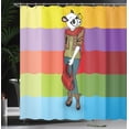 thumbnail image 4 of Ambesonne Colorful Shower Curtain, Cartoon Fox Fashion Funny, 69"Wx84"L, Multicolor, 4 of 5