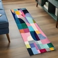 thumbnail image 3 of 2'x6' Rug Runners for Hallways Kitchen, Colorful Geometric Non Slip Entryway Beside Floor Carpet Runner, Abstract Art Color Block Modern Washable Laundry Room Bedroom Throw Rugs Mat for Family Pet, 3 of 8