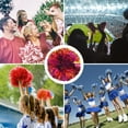 thumbnail image 6 of PET Cheerleading Pom Poms with Finger Holes for Sport Team Spirit Fun Dance Stage Events, Rose Red Golden 2 Pack, 6 of 6