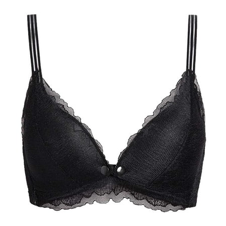 Quealent Nursing Bra Womens Maternity Breastfeeding Bra Seamless Pregnancy Sleep Bralette (Black 34)