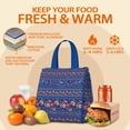 thumbnail image 5 of Pioneer Flower Floral Print Pattern Insulated Lunch Bag for Women & Adults,Large Portable Soft Cooler Lunch Bag,Thermal Food Storage Tote with Pearl Cotton,8.66L,8.75x5.75x9.5 Inch, 5 of 6