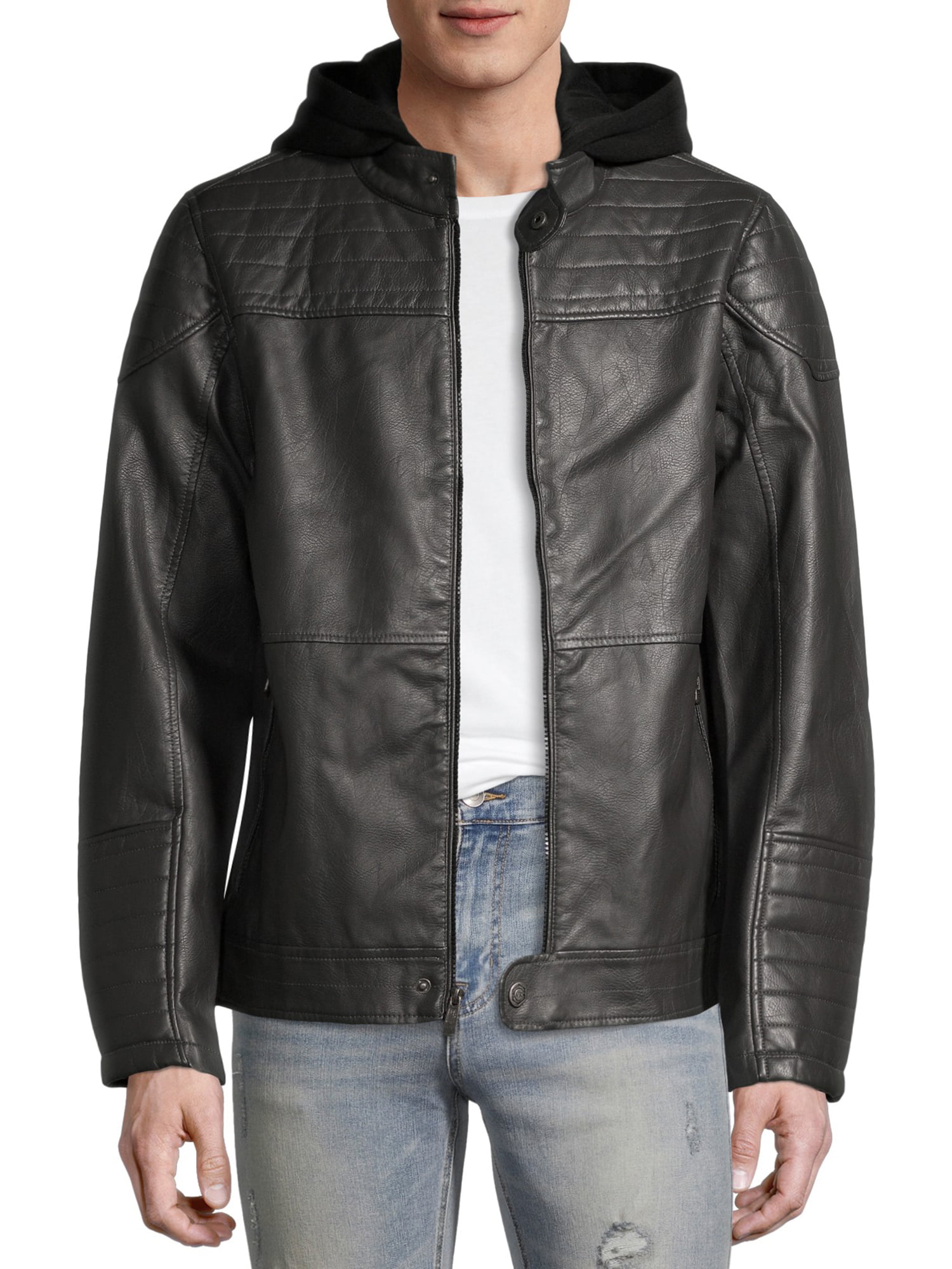 Urban Republic Men's Artsy Faux Leather Jacket - Walmart.com