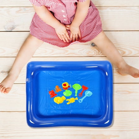 Pretyzoom Easy Clean Inflatable Sandbox in Blue with Thick PVC Material