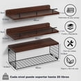 thumbnail image 2 of Juego de 3 Repisas Flotantes de Pared, Estantes Flotantes para Baño, Estantes Flotantes Montados Pared con de Papel Higiénico de Metal para Cocina, Dormitorio, Baño, Oficina (Blanco), 2 of 7