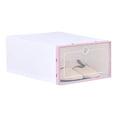 thumbnail image 1 of Ounissouiy Caja de zapatos con tapa Caja de cajón transparente Cajas de zapatos de plástico Caja de almacenamiento apilable Organizador Almacenamiento y organización del hogar los hombres rosa, 1 of 6