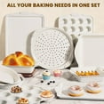 thumbnail image 2 of "22 PCS Nonstick Baking Pans Set, Stackable Bakeware Sets with Silicone Handles, 450°F Oven Safe, Easy Release Cookie Sheets for Baking, Cream, 2 of 4