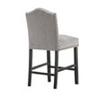 thumbnail image 4 of Homy Grigio Gray Linen Modern Upholstered 24" Bar Stools with Soft Back Sets of 2, 4 of 5
