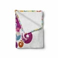 thumbnail image 2 of Modern Art Soft Flannel Fleece Throw Blanket, Digital Whirlwind Textured Vortex Concentric Spirals Abstract Artwork, Cozy Plush for Indoor and Outdoor Use, 70" x 90", Multicolor, by Ambesonne, 2 of 6