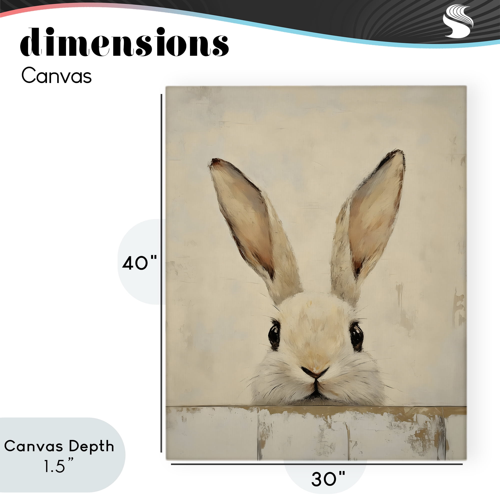 Stupell Industries Peeking Bunny in Soft Neutrals Canvas Wall Art, design by LSR Design Studio