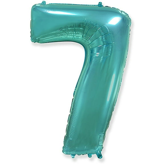 42 inch Number 7 - Teal Foil Mylar Balloon - Party Supplies Decorations