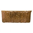 thumbnail image 2 of BalsaCircle 21 feet Gold Big Payette Sequin Satin Dual Layered Table Skirt Party Events Decorations Supplies, 2 of 8