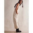 thumbnail image 6 of Womens Denim Overalls Loose Fit Leg Adjustable Strap Hip Hop Jean Jumpsuits Cream White S, 6 of 8