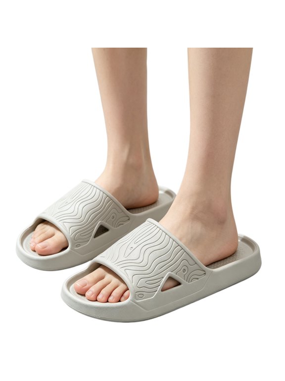 Women's Non Slip Contour Line Four Season Soft Bottom SlippersLightweight Breathable Open Toe Slides with Comfort Cushion DesignHouse Slides for Bathroom Indoor Outdoor Beach